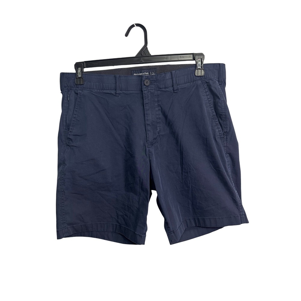 Abercrombie & Fitch Mens All Day Stretch Shorts Navy Blue Size L 7 Inch Inseam